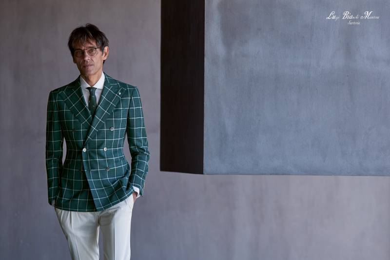 blazer croisé vert pour un mariage original sur marseille